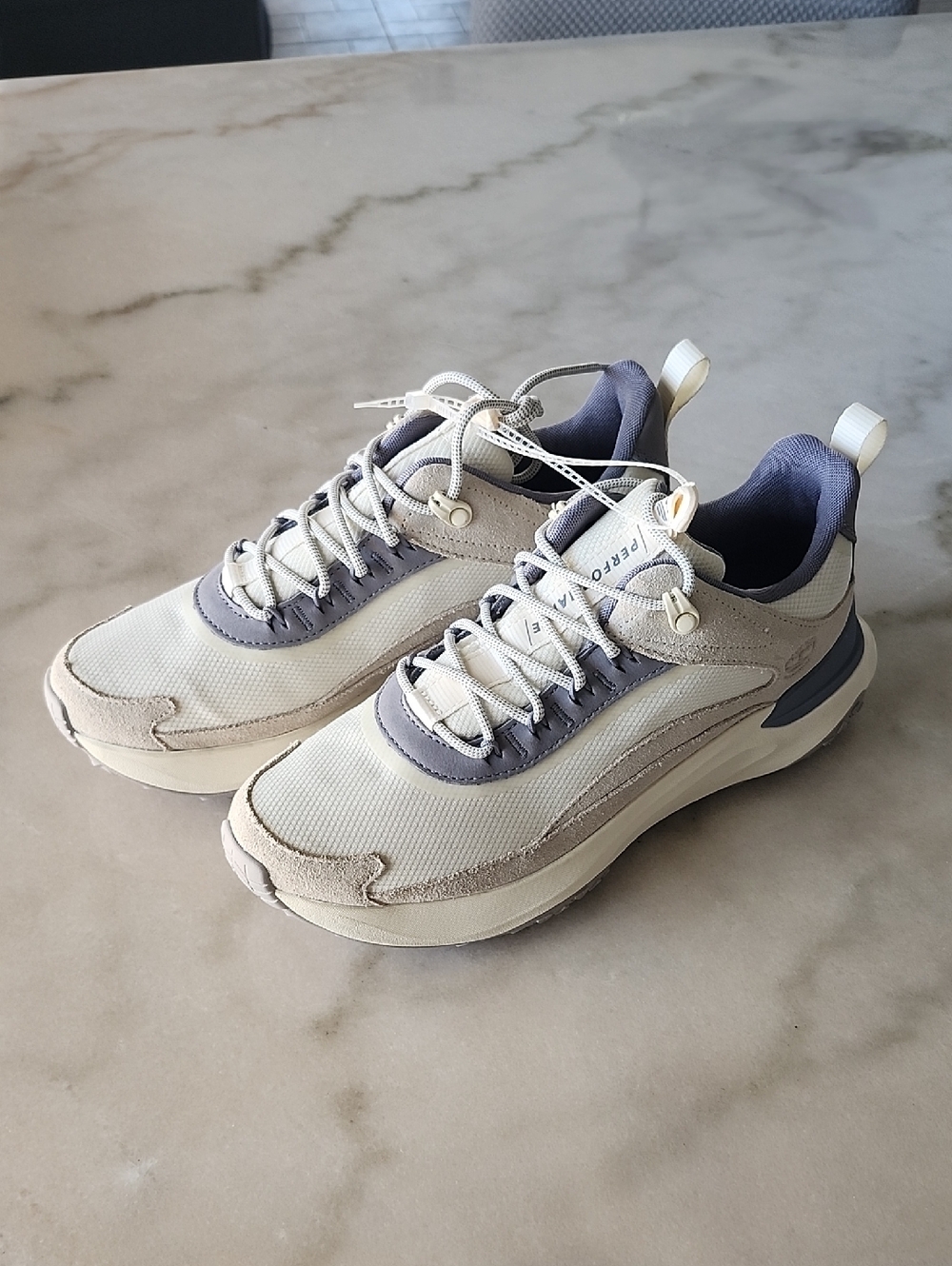 Neutral Beige & Gray Casual Sneakers Womeb's 9.5